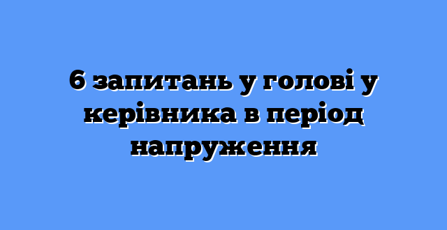 6 запитань у голові у керівника в період напруження
