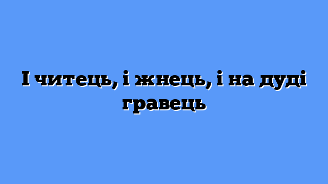 І читець, і жнець, і на дуді гравець