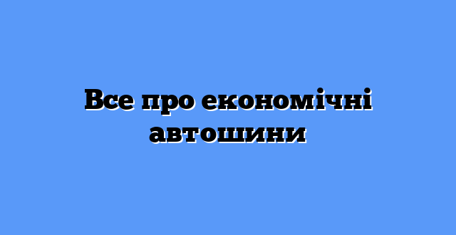 Все про економічні автошини
