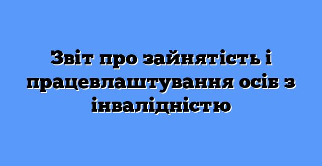 Звіт про зайнятість і працевлаштування осіб з інвалідністю