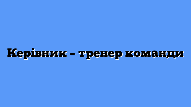 Керівник – тренер команди