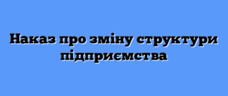 Наказ про зміну структури підприємства