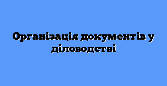 Організація документів у діловодстві