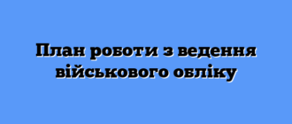 План роботи з ведення військового обліку