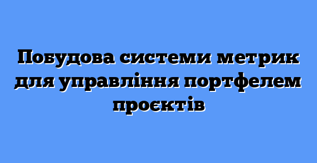 Побудова системи метрик для управління портфелем проєктів