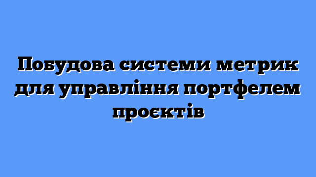 Побудова системи метрик для управління портфелем проєктів