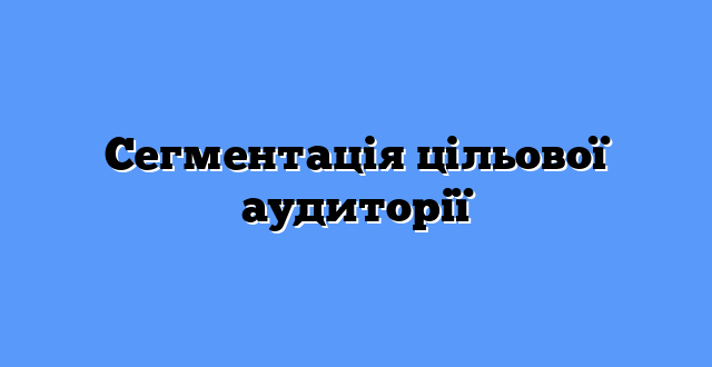 Сегментація цільової аудиторії