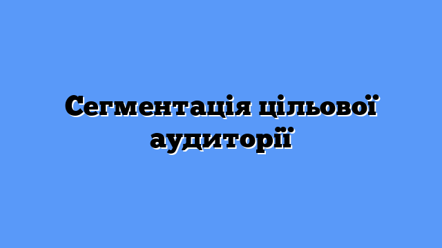 Сегментація цільової аудиторії