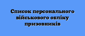 Список персонального військового обліку призовників