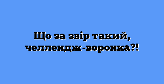Що за звір такий, челлендж-воронка?!