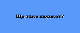 Що таке бюджет?