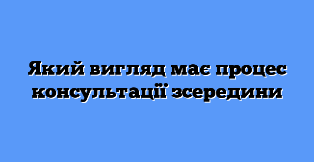 Який вигляд має процес консультації зсередини